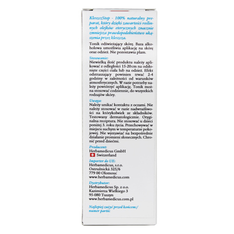 KleszczStop SwissMedicus tonik chroniący przed kleszczami 100ml - opakowanie KleszczStop SwissMedicus tonik chroniący przed kleszczami 100ml - opakowanie
