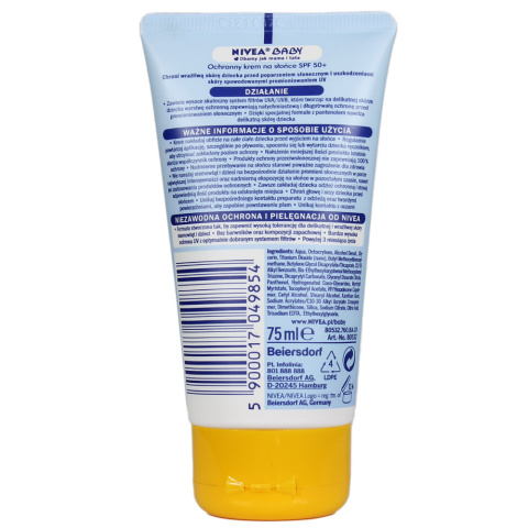 Nivea Baby - Ochrony krem na słońce SPF 50+ Nivea Baby - Ochrony krem na słońce SPF 50+