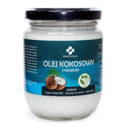 Olej Kokosowy Extra Virgin BIO nierafinowany 200 ml - Medfuture