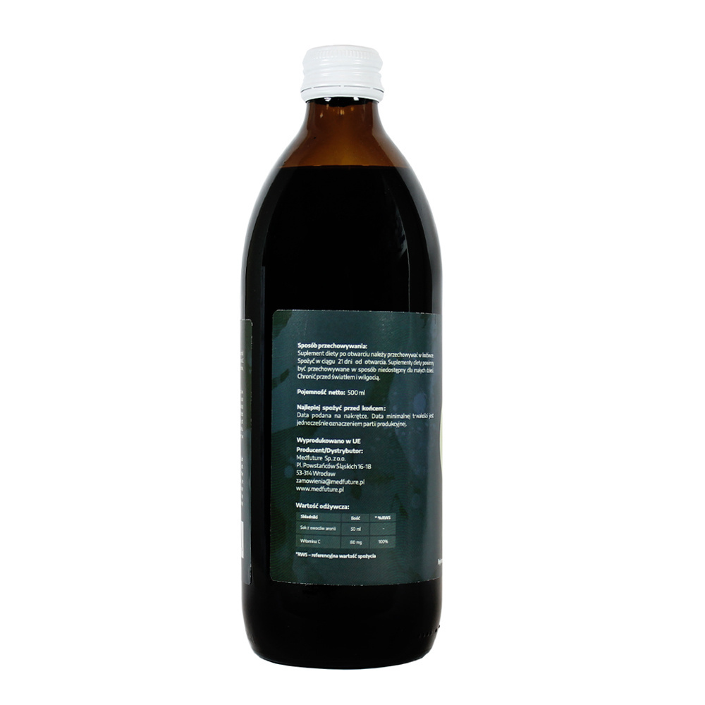 Zalecane spożycie - sok z aronii - 500 ml