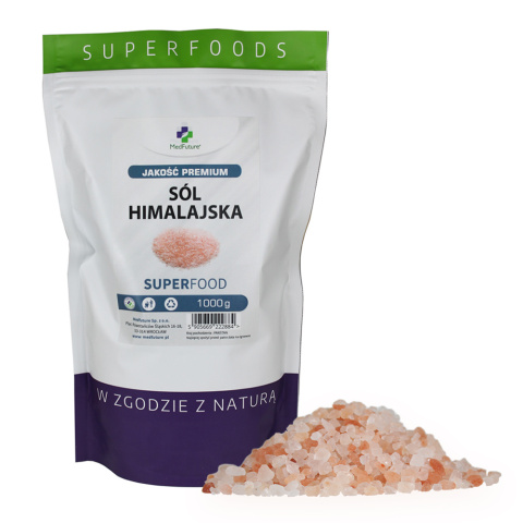 Sól Himalajska różowa gruba 100% 1 kg - Medfuture