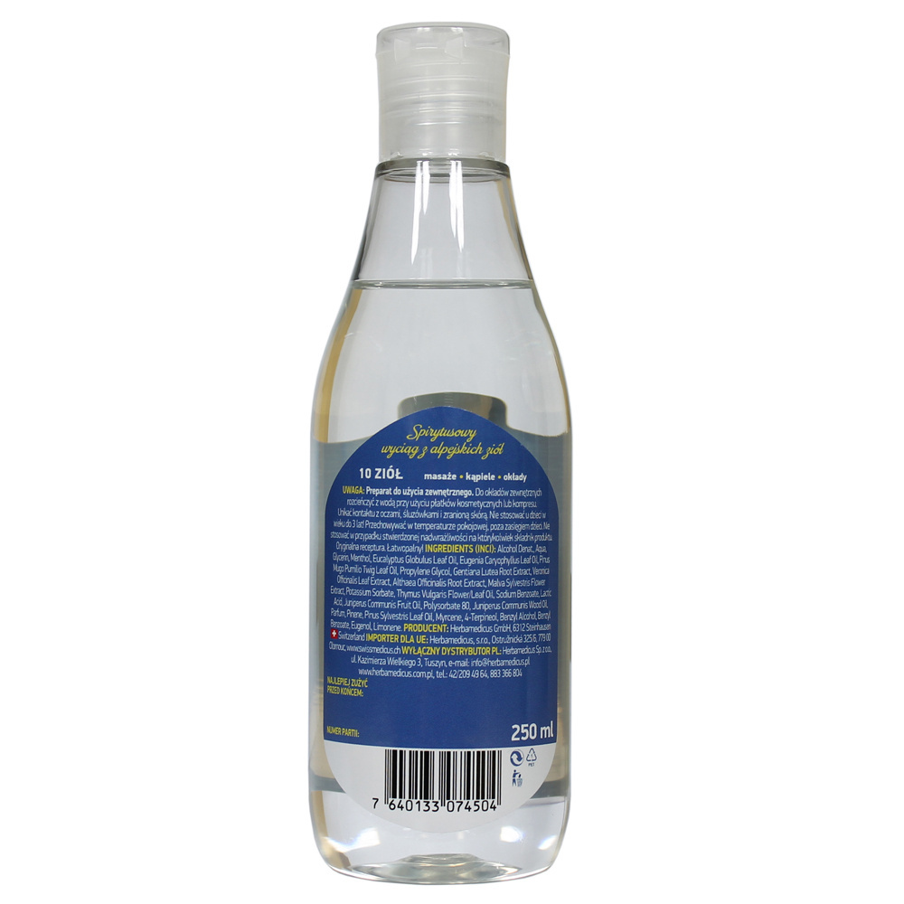Herbamedicus - Spirytusowy Wyciąg z 10 Alpejskich Ziół - 250 ml