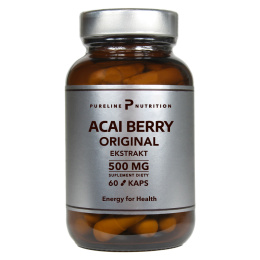 Acai Berry Oryginal Ekstrakt 500 mg 60 kapsułek - Pureline Nutrition (Jagody Acai)