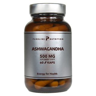 Ashwagandha 500 mg 60 kapsułek - Pureline Nutrition (Żeń-szeń indyjski)