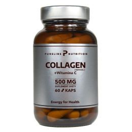 Collagen + Witamina C Ekstrakt 500 mg 60 kapsułek - Pureline Nutrition