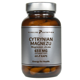 Cytrynian Magnezu 650 mg 60 kapsułek - Pureline Nutrition