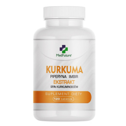 Kurkuma + piperyna + imbir Ekstrakt 2500 mg 120 tabletek - Medfuture