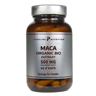 Maca Organic BIO Ekstrakt 500 mg 60 kapsułek - Pureline Nutrition