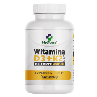 Witamina D3+K2 FORTE 4000 IU (MK-7) 120 tabletek - Medfuture