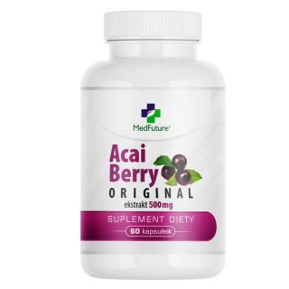 Acai Berry Oryginal Ekstrakt 500 mg 60 kapsułek - Medfuture (Jagody Acai)