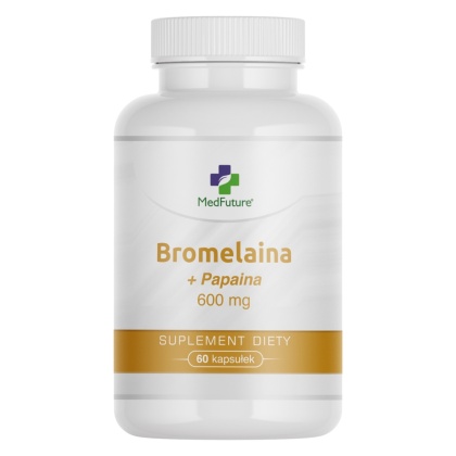 Bromelaina z papainą – 600 mg - 60 kapsułek vege - Medfuture