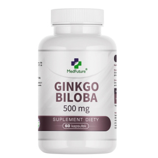 Ginkgo Biloba sproszkowane liście 500 mg 60 kapsułek - Medfuture (Miłorząb japoński)