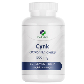 Glukonian Cynku ekstrakt 500 mg 60 kapsułek - Medfuture