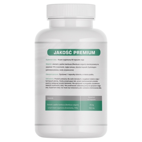 Krzem organiczny (ekstrakt z pędów bambusa) 150 mg - 60 kapsułek vege - Medfuture