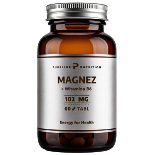 Magnez + Witamina B6- 60 tabletek - Pureline Nutrition