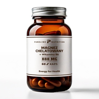 Magnez chelatowany + witamina B6 – 60 kapsułek vege - Pureline Nutrition