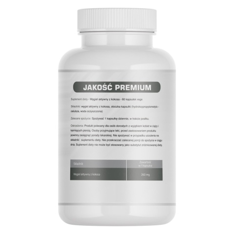 Węgiel aktywny z kokosa - 60 kapsułek vegek - Medfuture