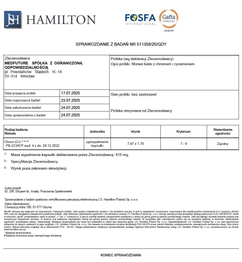 Morwa biała z chromem i cynamonem - 60 kapsułek - Medfuture