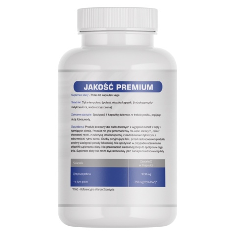 Potas (cytrynian potasu) - 350 mg - 60 kapsułek vege -  Medfuture