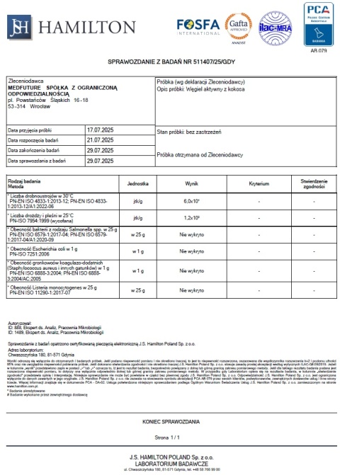Węgiel aktywny z kokosa - 60 kapsułek vegek - Medfuture
