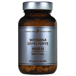 Witamina D3+K2 FORTE 4000 IU (MK-7) - 120 tabletek - Pureline Nutrition