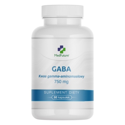 GABA (Kwas gamma-aminomasłowy ) 750 mg - 60 kapsułek vege - Medfuture