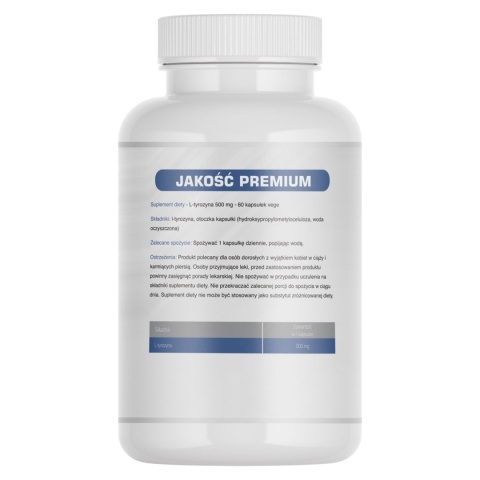 L-tyrozyna (aminokwas) - 500 mg 60 kapsułek vege - Medfuture