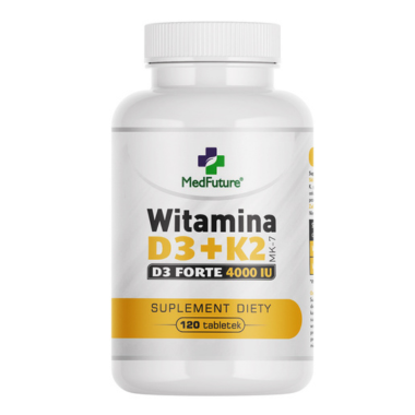 Witamina D3+K2 FORTE 4000 IU (MK-7) 120 tabletek - Medfuture