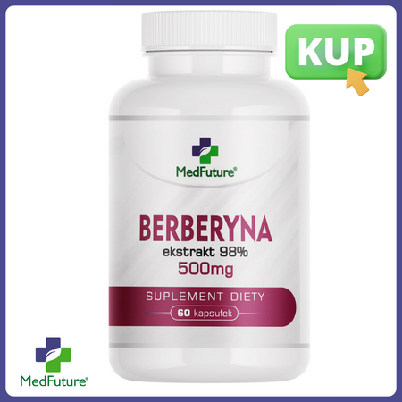 Berberyna Ekstrakt 98% 500 mg 60 kapsułek - Medfuture