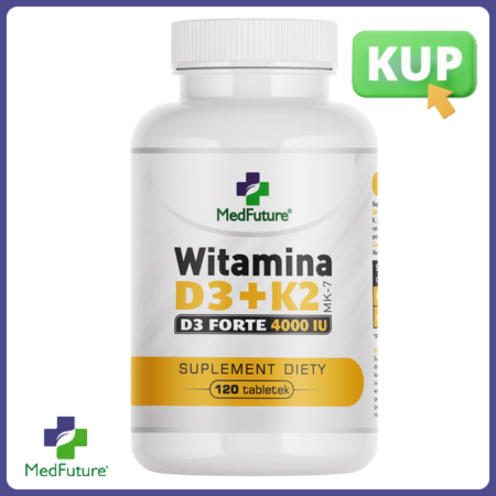 Witamina D3+K2 FORTE 4000 IU (MK-7) 120 tabletek - Medfuture