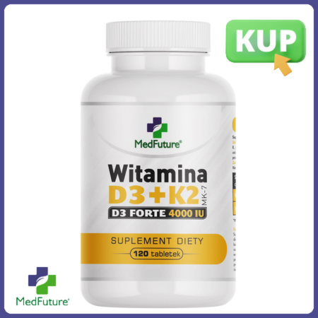 Witamina D3+K2 FORTE 4000 IU (MK-7) 120 tabletek - Medfuture