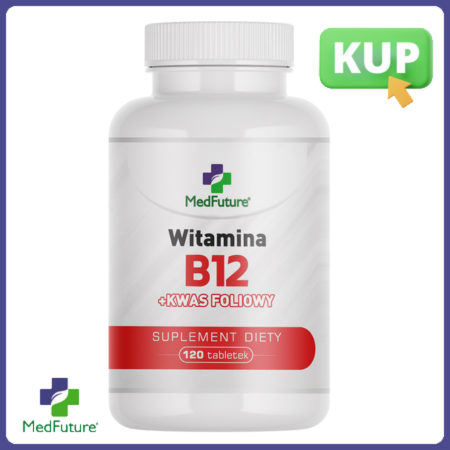 Witamina B12 1000 mcg + kwas foliowy 120 tabletek - Medfuture