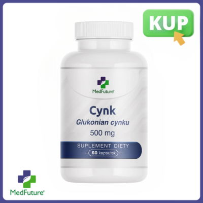 Glukonian Cynku ekstrakt 500 mg 60 kapsułek - Medfuture